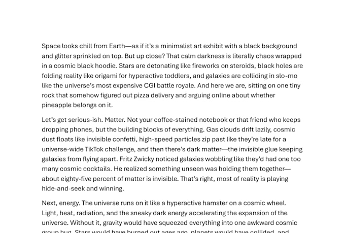 write engaging youtube scripts for space and science explainers